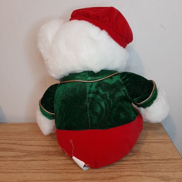 2001 TB Toy Trading 12" White Christmas Bear Plush Stuffed Animal Holiday Toy - Picture 6 of 10